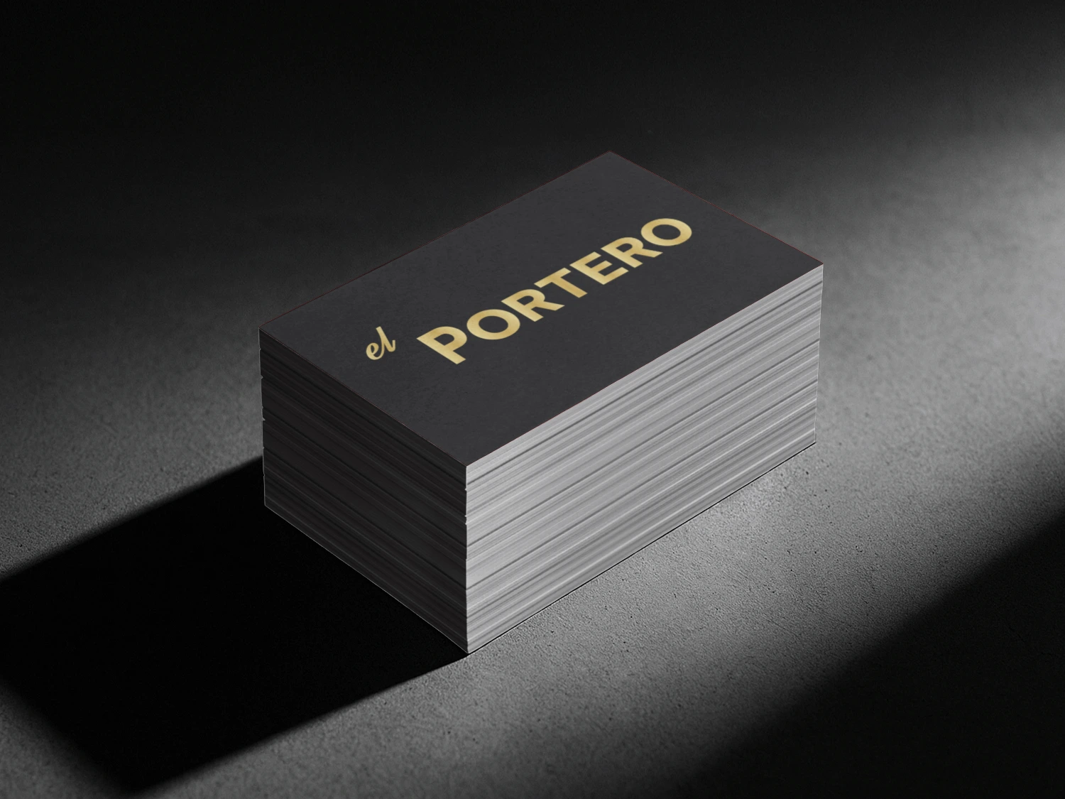 El Portero logotype on a business card mockup
