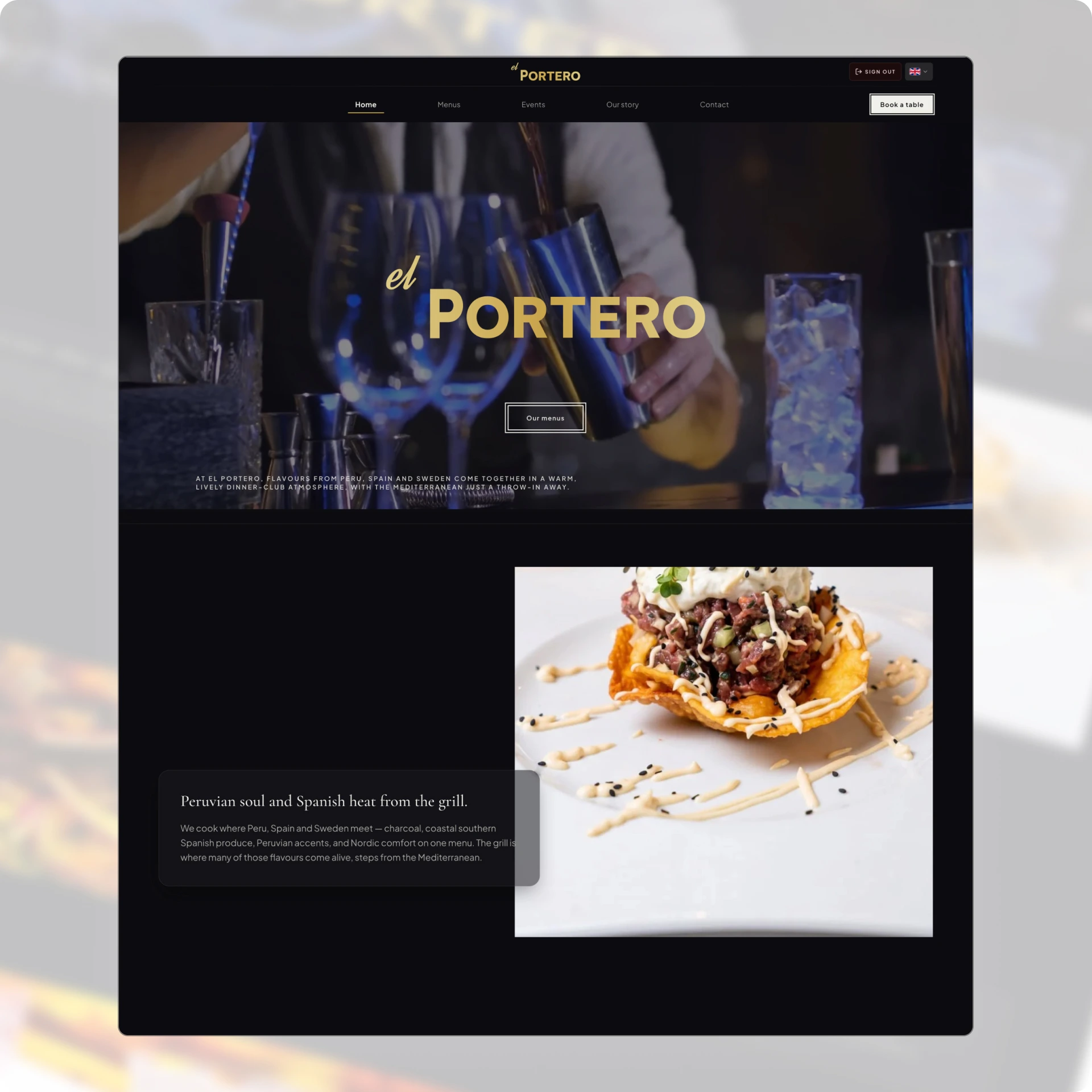 El Portero guest website homepage
